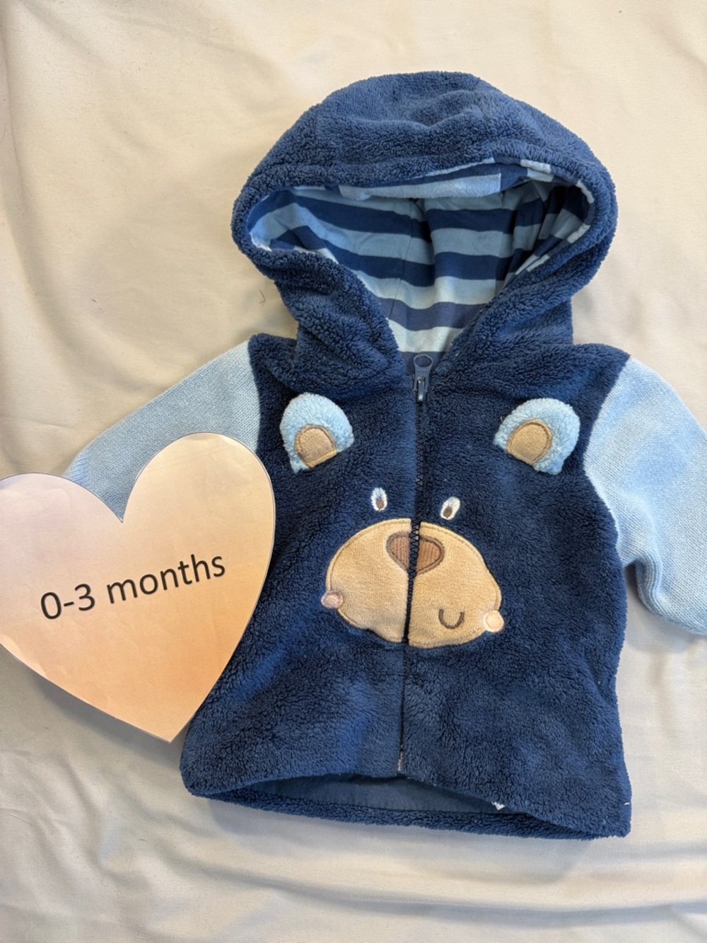 MotherCare - Plush Blue Baby Hoodie